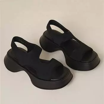 Женские босоножки из ткани 40 чёрный