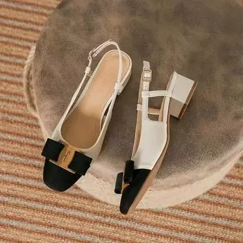 Женские босоножки Элегантные женские туфли на высоком каблуке Туфли-мюли с пряжкой на носке Туфли-мюли на толстом каблуке Туфли-босоножки на платформе Туфли для женщин 35