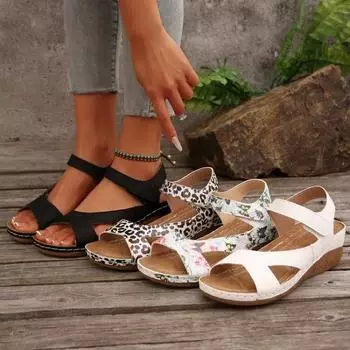 Женские босоножки Легкие туфли на танкетке для женщин Летние босоножки Туфли на платформе Каблуки Sandalias Mujer Повседневная летняя обувь 36-43 36