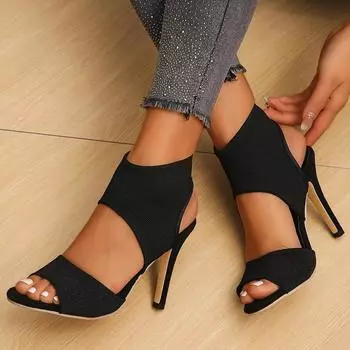 Женские босоножки, летние, роскошные, дизайнерские, босоножки на высоком каблуке, сексуальные, модные, дышащие, туфли на высоком каблуке для женщин, Sandalias De Mujer 36