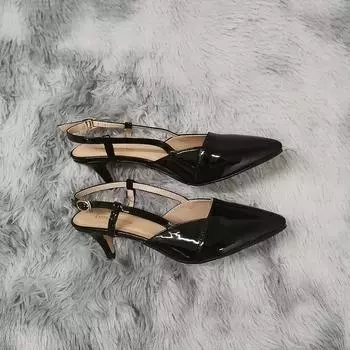 Женские босоножки, летние, с острым носком, на высоком каблуке, сексуальные, 5 см, на низком каблуке, повседневные, с ремешком сзади, красные, свадебные, танцевальные туфли, большой размер 35