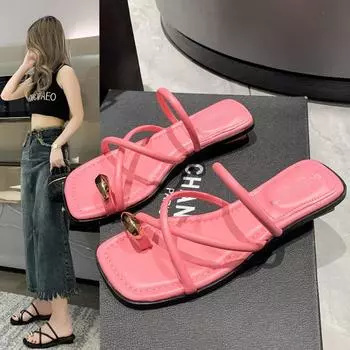 Женские босоножки Лето 2024 Каблуки Sandalias Mujer Элегантные туфли на квадратном каблуке Женские летние туфли Женские туфли на высоком каблуке 35 чёрный