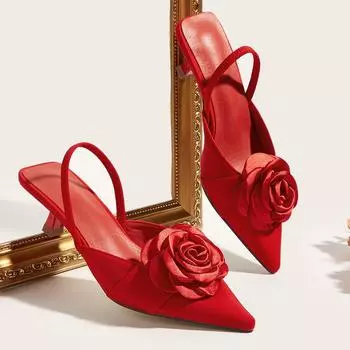 Женские босоножки-лодочки с цветочным принтом и острым носком на высоком каблуке. Шелковые босоножки на каблуке-рюмочке. Элегантные офисные женские сексуальные босоножки для вечеринок, большой размер 43. 35