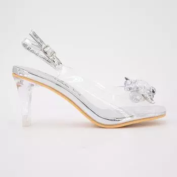 Женские босоножки mira01 белые на каблуке 35/41 LAURA VITA 37 серебряный