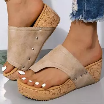 Женские босоножки на каблуках, летние туфли, женские, новые, на танкетке, босоножки De Mujer, модные туфли на каблуках, женские босоножки на платформе 36