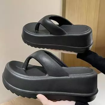 Женские босоножки на каблуке, женские шлепанцы на каблуке, летние пляжные шлепанцы из этиленвинилацетата на толстой подошве, модные мягкие тапочки на платформе с облаками 34 белый