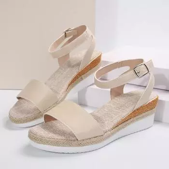 Женские босоножки на платформе из ткани с высокой танкеткой, стильные женские босоножки на танкетке с тканевой подкладкой 36