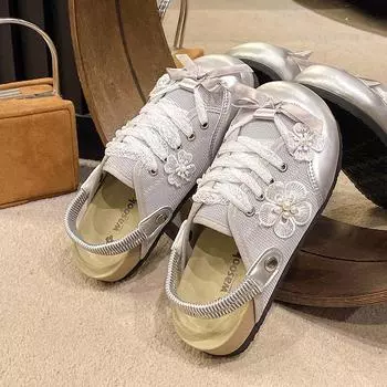 Женские босоножки на плоской подошве, модные туфли с открытой пяткой и бантом, летние новые дизайнерские мюли 2024 года, тапочки на шнуровке, женские платья на платформе, удобные шлепанцы 39 синий