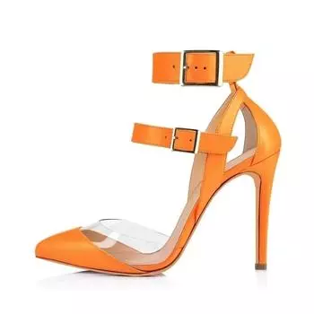 Женские босоножки на шпильках, летние, сексуальные, прозрачные, из ПВХ, модные, с острым носком, на высоком каблуке, с ремешком на щиколотке, для вечеринки, свадьбы 35