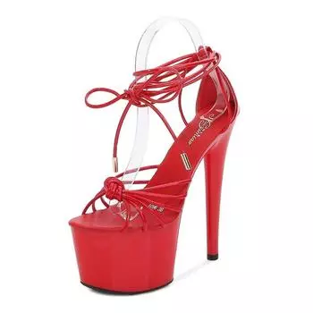 Женские босоножки на шпильке, размеры 34–43, пикантные туфли для подиума для ночного клуба, туфли на каблуке с открытым носком, серия 181, каблук 16,5 см, платформа 7,5 см, LFD 34 белый