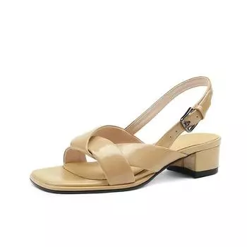 Женские босоножки на среднем каблуке, летняя мода, повседневная обувь с открытым носком, удобная женская пляжная обувь 35