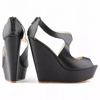 Женские босоножки на танкетке, летние модные повседневные туфли с открытым носком на платформе и высоком каблуке, гладиаторские шлепанцы, женские туфли для вечеринки и свадьбы 35
