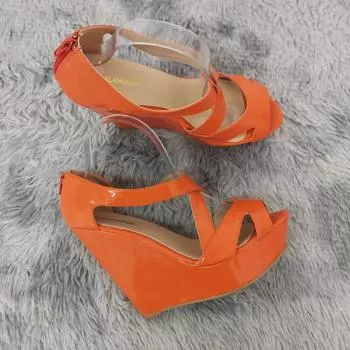 Женские босоножки на танкетке, пикантные туфли с открытым носком и пряжкой и ремешком, модная летняя обувь на платформе на танкетке для женщин, обувь на очень высоком каблуке 35 белый