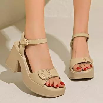 Женские босоножки на танкетке с застежкой-молнией Fish Mouth Platform High Heels Slope Sandals Women Shoes Женские босоножки на платформе с застежкой-молнией Zapatillas Mujer 38 абрикосовый