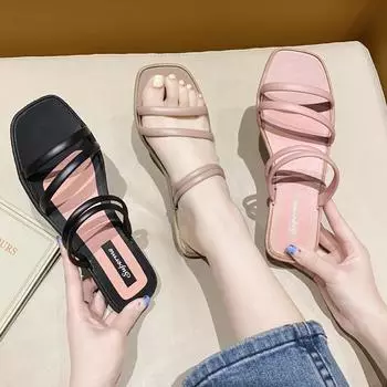 Женские босоножки на танкетке в римском стиле - летняя мода, вариант «два в одном», толстый каблук 36