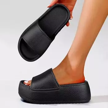 Женские босоножки на толстой подошве с высоким каблуком, модная пляжная обувь, увеличивающая рост обувь из ЭВА, сандалии на одну ногу, нескользящие, повседневные летние 35-36