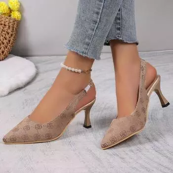 Женские босоножки на высоком каблуке, летние, с острым носком, дизайнерские босоножки на высоком каблуке, женские, с ремешками на щиколотке, большие размеры, на тонком каблуке, для вечеринок 35 хаки