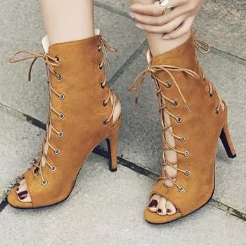 Женские босоножки на высоком каблуке, пикантные удобные ботинки на шпильке с открытым носком, удобные ботинки для джазовых танцев, женская модная обувь, летняя синяя обувь, 43 35 миндальный