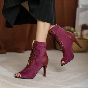 Женские босоножки на высоком каблуке, пикантные удобные ботинки на шпильке с открытым носком, удобные ботинки для джазовых танцев, женская модная обувь, летняя черная обувь, 46 34 бежевый