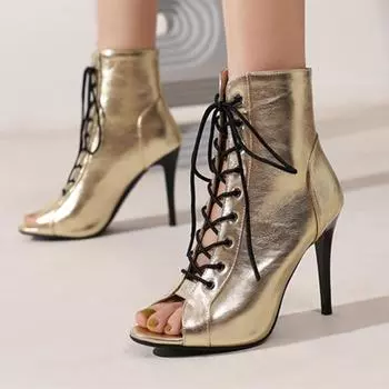 Женские босоножки на высоком каблуке, пикантные удобные ботинки на шпильке с открытым носком, удобные ботинки для джазовых танцев, женская модная обувь, летняя обувь золотого цвета 46 34 вино красного