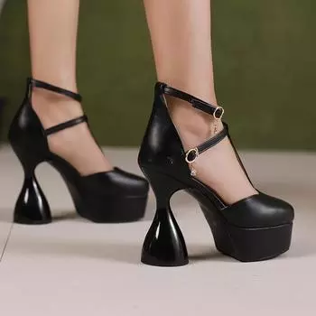 Женские босоножки на высоком каблуке, сексуальная водонепроницаемая платформа, босоножки на толстом каблуке с большим носком 34 белый