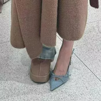 Женские босоножки на высоком каблуке, сексуальные туфли с острым носком, праздничные туфли, новые летние дизайнерские босоножки 2024 года, роскошные босоножки Sandalias De Mujer 35 светло-синий