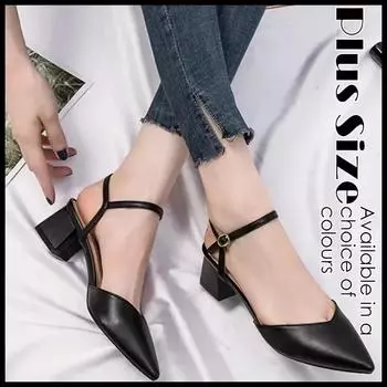 Женские босоножки, новые летние сексуальные туфли-лодочки, женские туфли на высоком каблуке 5 см, с острым носком и ремешками на щиколотке, босоножки для вечеринки и свадьбы, большой размер 35 чёрный