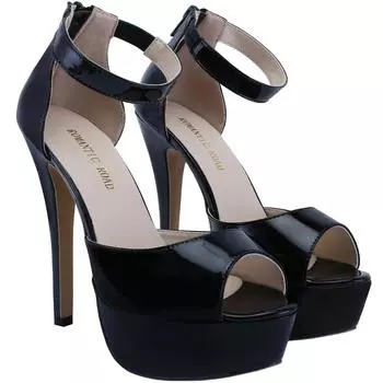 Женские босоножки, новые сексуальные туфли на платформе 14 см, супер-высокие каблуки-шпильки с открытым носком, с ремешком на щиколотке, сандалии-гладиаторы, вечернее платье, свадебные туфли 35