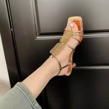 Женские босоножки One Word Ladies Shoes Туфли-лодочки на высоком каблуке для вечеринок и свадеб Золотые каблуки Распродажа Лето 2024 Удобные распродажи 35