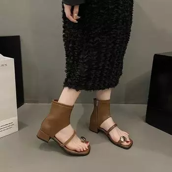 Женские босоножки с клипсами, классные ботинки, летняя мода 2024 года, дизайнерские шлепанцы на низком каблуке, тапочки с открытым носком, туфли-лодочки Zapatos Mujer 35 бежевый