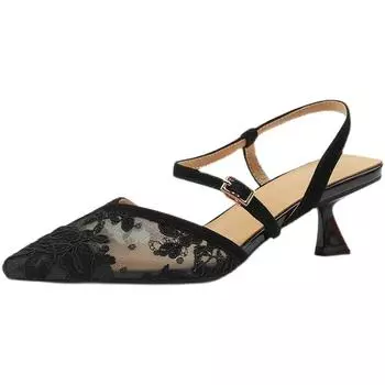 Женские босоножки с острым носком, летние женские сексуальные тонкие высокие каблуки, новые элегантные туфли-лодочки для женщин на неглубокой вечеринке 35