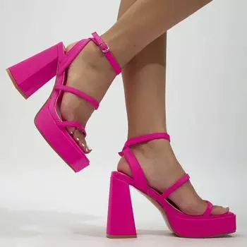 Женские босоножки, сексуальная обувь, женская обувь на платформе, толстый каблук, туфли One Word, модные летние туфли на толстом каблуке, туфли-лодочки 2024 35 чёрный