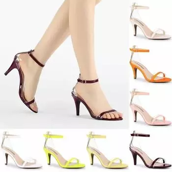 Женские босоножки сексуальные ПВХ прозрачные открытые носки высокие каблуки сандалии лакированные 9 см летние сексуальные вечерние женские туфли-лодочки красные свадебные туфли 35 жёлтый