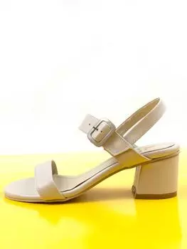 Женские босоножки Sony с пряжками бежевого цвета и детальной пряжкой, туфли на каблуке