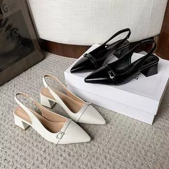 Женские босоножки Весенняя мода остроносые женские летние туфли на легком каблуке 35