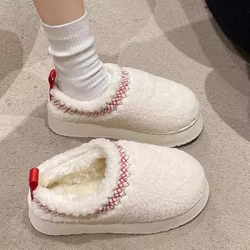 Женские ботильоны 2024 года, новые теплые зимние домашние хлопковые ботинки, удобные толстые подошвы, классический дизайн из замши, зимние ботинки Zapatos 35 бежевый