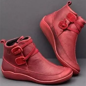 Женские ботильоны 2025 года, новый стиль, модные водонепроницаемые ботинки из искусственной кожи, повседневные, без застежек, уличный дизайн, женские прогулочные ботинки 36 чёрный