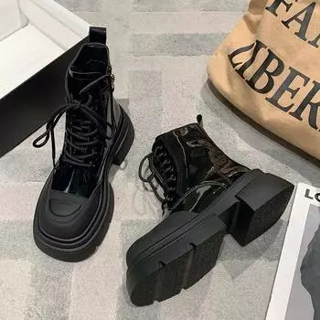 Женские ботильоны для активного отдыха 2024 года, новые женские ботинки на толстом каблуке и платформе, толстая подошва, увеличивающая рост, повседневные удобные ботинки 35