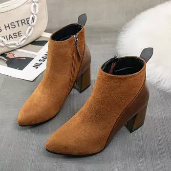 Женские ботильоны из кожи, большие размеры, длина стопы 35-41 см, ботильоны с острым носком, боковая молния, зимняя обувь для женщин 35