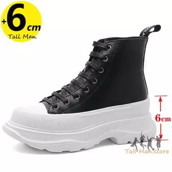 Женские ботильоны мужские туфли с высоким подъемом, стелька 6 см, кроссовки с высоким верхом 35