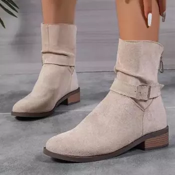 Женские ботильоны на платформе со шнуровкой и толстым каблуком с круглым носком, короткие ботинки для женщин, осень-зима, модные, с застежкой-молнией сзади, размер плюс 43 36 хаки