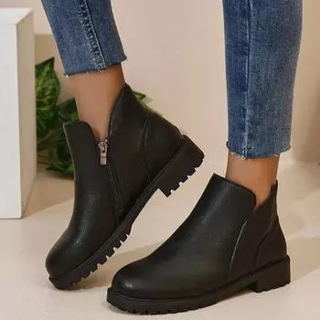 Женские ботильоны на плоской подошве на платформе, повседневная обувь, новые зимние ботинки для прогулок и путешествий, женские ботинки на молнии, запатилы, ботинки 36