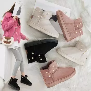 Женские ботильоны на плоской подошве Зимние высокие ботинки Зимние теплые туфли челси с мехом Женские повседневные классические ботинки 35 чёрный