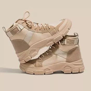 Женские ботильоны на толстой подошве, новые модные, студенческие, университетского стиля, универсальные, с парусиновыми ботинками до щиколотки 35 зелёный