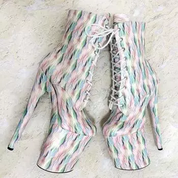 Женские ботильоны на тонком каблуке 20 см, обувь на платформе, сексуальные туфли-лодочки для ночного клуба, косплея 34 белый