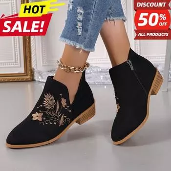 Женские ботильоны на высоком каблуке, осенне-зимние ботильоны, женская мода 2024, новая женская обувь, коричневые, черные короткие ботинки, женские Botas De Mujer 36 чёрный