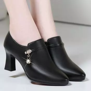 Женские ботильоны на высоком каблуке, женская обувь, модные новые женские туфли, коричневые, черные, короткие, женские, Botas De Mujer 35