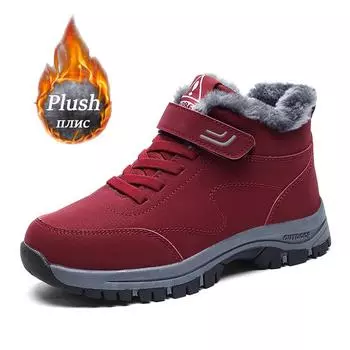 Женские ботильоны, непромокаемые теплые зимние ботинки, женская нескользящая плюшевая походная обувь, мужская зимняя обувь, кроссовки, удобные ботинки для пар 39 серый