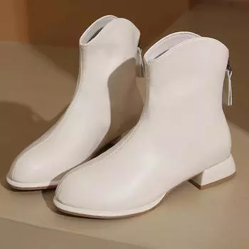 Женские ботильоны, новые нескользящие, осень-зима 2024, горячая распродажа, женские ботинки, модные, для отдыха на открытом воздухе, с острым носком, женская обувь, большой размер 35 бежевый