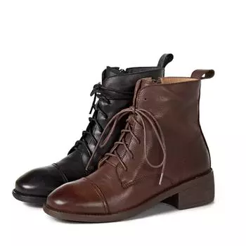 Женские ботильоны, обувь с верхом из воловьей кожи, весенне-осенняя женская мода, универсальные классические ботинки с вышивкой 34 чёрный